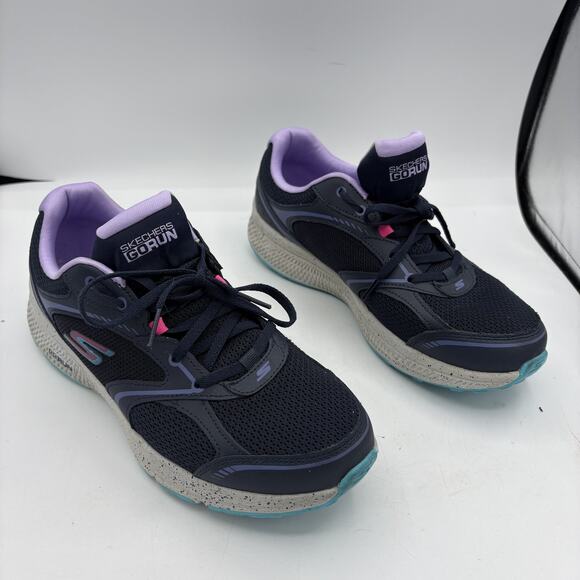 Skechers‎ GO RUN Shoes Womens Size 10 Sneakers Run Consistent Navy Blue Gogamat - Picture 1 of 9